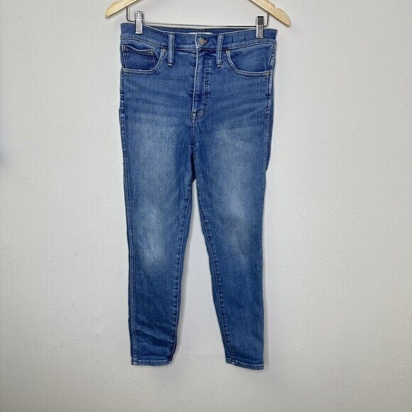Madewell Curvy High Rise Skinny Crop Jeans‎ Sz 28- Medium Wash Denim Blue - Picture 1 of 8